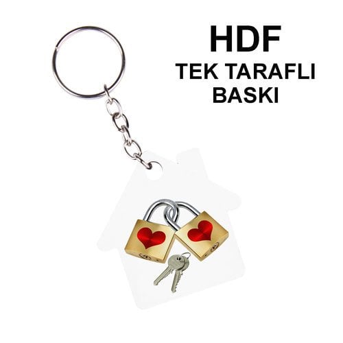 HDF Tek Taraflı Anahtarlık - Ev