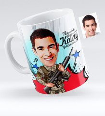Kişiye Özel Uzman Jandarma Karikatür Beyaz Kupa Bardak - 1