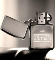 Kişiye Özel Tekstil Mühendisi Benzinli Gümüş Gri Metal Çakmak - 2