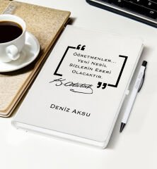 BK Gift Kişiye Özel İsimli Öğretmenler Günü Tasarımlı Defter, Tükenmez Kalem, Kupa ve Mousepad Hediye Seti - 4, Öğretmene Hediye, Öğretmenler Günü