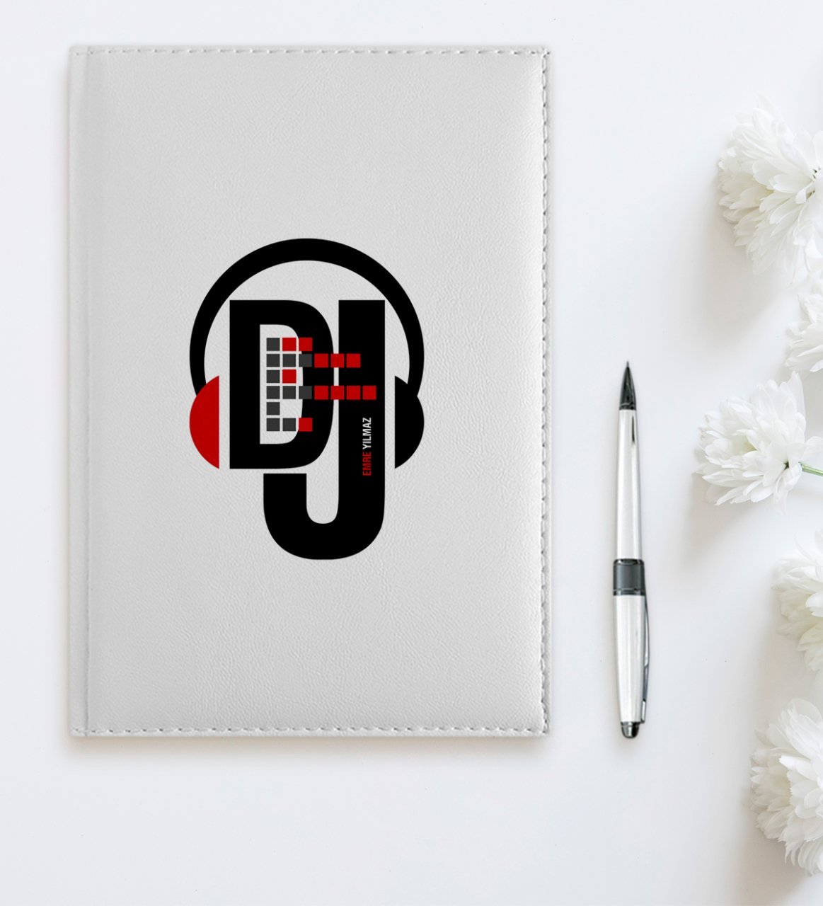 Kişiye Özel Mesleki DJ Beyaz Deri Ajanda - 1