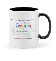 Kişiye Özel Google Dünyanın En İyi Öğretmeni Siyah Kupa Bardak