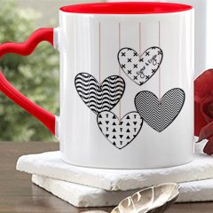 Kişiye Özel Kırmızı Kalpli Kupa Bardak (Sevgililer Günü Temalı-28)