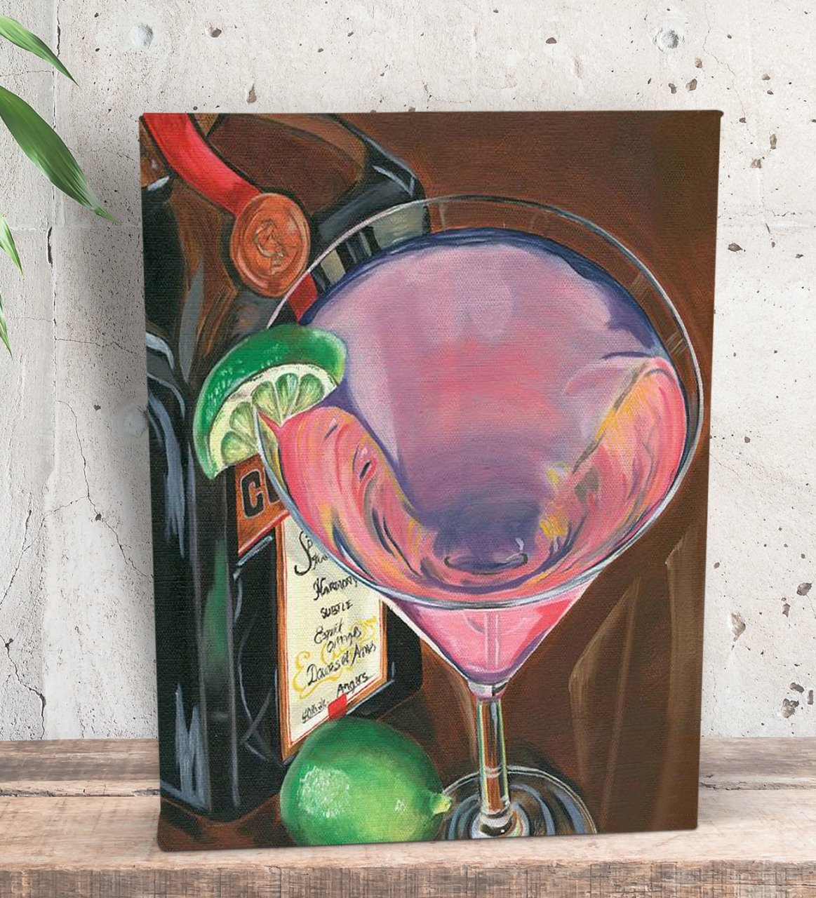 BK Gift Cosmo Martini Tasarımlı Dekoratif Mini Kanvas Tablo 15x20cm-1