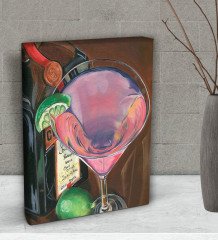 BK Gift Cosmo Martini Tasarımlı Dekoratif Mini Kanvas Tablo 15x20cm-1