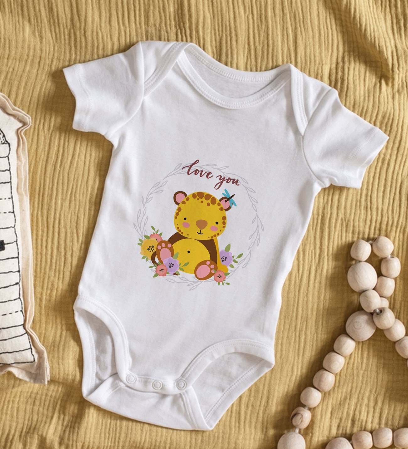 BK Kids Love You Tasarımlı Bebek Body Zıbın - Model 2