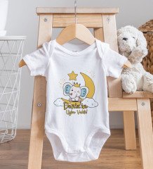 BK Kids Kişiye Özel Uyku Vakti Tasarımlı Bebek Body Zıbın ve Mama Önlüğü Hediye Seti - Model 1