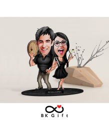 BK Gift Kişiye Özel Sevgililer Karikatürlü Ahşap Biblo, Sevgililer Günü Hediyesi, Doğum Günü Hediyesi, Yıl Dönümü Hediyesi-18