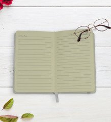 Kişiye Özel İsimli 9x14cm Beyaz Defter ve Kalem Hediye Seti - Model 13