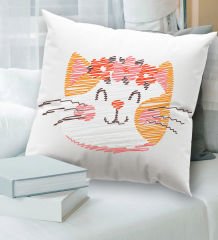 BK Gift Modern Art Tasarımlı Beyaz Kırlent Yastık, Ev Hediyesi, Ev Dekorasyonu, Dekoratif Hediye-13