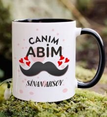 BK Gift Kişiye Özel Canım Abim Tasarımlı Siyah Kupa Bardak, Doğum Günü Hediyesi