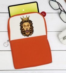 BK Gift Aslan Tasarımlı Taşınabilir Koruyucu Tablet Kılıfı & Organizer Çanta - Turuncu-1