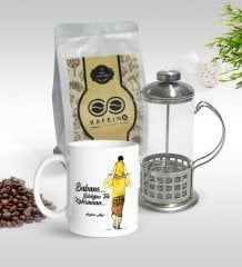 Kişiye Özel Bildiğim Tek Kahraman Tasarımlı Kupa & French Press & 250gr Filtre Kahve Hediye Seti-1