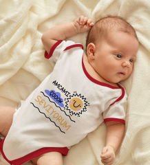 BK Kids Amcamı Çok Seviyorum Tasarımlı Kırmızı Bebek Body Zıbın-1