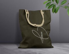 BK Gift Kişiye Özel İsimli Tarihli Haki Halat Saplı Kumaş Bez Çanta-4, Baskılı Omuz Çantası, Alışveriş Çantası, Arkadaşa Hediye