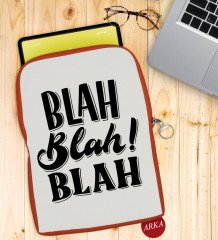 BK Gift Blah Blah Blah Tasarımlı Taşınabilir Koruyucu Tablet Kılıfı & Organizer Çanta - Turuncu-1