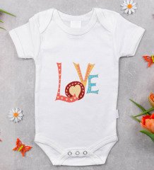 BK Kids Love Tasarımlı Bebek Body Zıbın - Model 1
