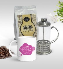Kişiye Özel Canım Babam Tasarımlı Kupa & French Press & 250gr Filtre Kahve Hediye Seti-2