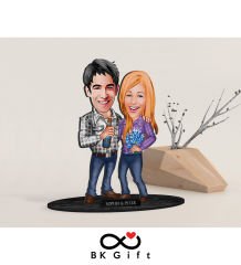 BK Gift Kişiye Özel Sevgililer Karikatürlü Ahşap Biblo, Sevgililer Günü Hediyesi, Doğum Günü Hediyesi, Yıl Dönümü Hediyesi-50