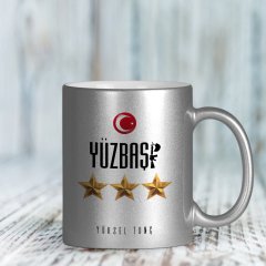Kişiye Özel Mesleki Yüzbaşı Gümüş Yaldızlı Kupa Bardak