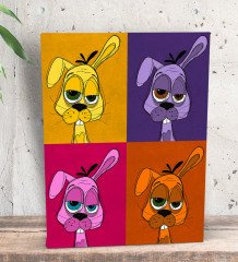 BK Gift Drunken Rabbit Tasarımlı Dekoratif Mini Kanvas Tablo 15x20cm-1
