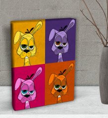 BK Gift Drunken Rabbit Tasarımlı Dekoratif Mini Kanvas Tablo 15x20cm-1