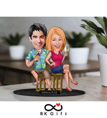 BK Gift Kişiye Özel Sevgililer Karikatürlü Ahşap Biblo, Sevgililer Günü Hediyesi, Doğum Günü Hediyesi, Yıl Dönümü Hediyesi-51