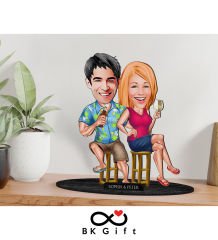 BK Gift Kişiye Özel Sevgililer Karikatürlü Ahşap Biblo, Sevgililer Günü Hediyesi, Doğum Günü Hediyesi, Yıl Dönümü Hediyesi-51