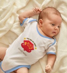 BK Kids Kişiye Özel Mavi Bebek Body Zıbın - Model 16