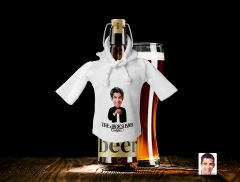 BK Gift Kişiye Özel Karikatürlü Mini Beyaz İçki Şişesi Tişörtü , Ev Bar Dekoru, Viski, Şarap, Votka, Rakı Şişesi Tişörtü, Ev Barı-3