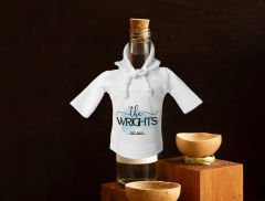 BK Gift Kişiye Özel Mini Beyaz İçki Şişesi Tişörtü , Ev Bar Dekoru, Viski, Şarap, Votka, Rakı Şişesi Tişörtü, Ev Barı-14