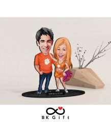 BK Gift Kişiye Özel Sevgililer Karikatürlü Ahşap Biblo, Sevgililer Günü Hediyesi, Doğum Günü Hediyesi, Yıl Dönümü Hediyesi-54