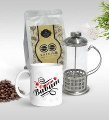 Kişiye Özel Canım Babam Tasarımlı Kupa & French Press & 250gr Filtre Kahve Hediye Seti-7