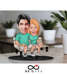 BK Gift Kişiye Özel Sevgililer Karikatürlü Ahşap Biblo, Sevgililer Günü Hediyesi, Doğum Günü Hediyesi, Yıl Dönümü Hediyesi-55