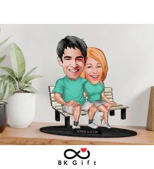 BK Gift Kişiye Özel Sevgililer Karikatürlü Ahşap Biblo, Sevgililer Günü Hediyesi, Doğum Günü Hediyesi, Yıl Dönümü Hediyesi-55