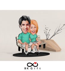 BK Gift Kişiye Özel Sevgililer Karikatürlü Ahşap Biblo, Sevgililer Günü Hediyesi, Doğum Günü Hediyesi, Yıl Dönümü Hediyesi-55