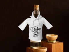 BK Gift Kişiye Özel Mini Beyaz İçki Şişesi Tişörtü , Ev Bar Dekoru, Viski, Şarap, Votka, Rakı Şişesi Tişörtü, Ev Barı-16