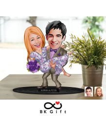 BK Gift Kişiye Özel Sevgililer Karikatürlü Ahşap Biblo, Sevgililer Günü Hediyesi, Doğum Günü Hediyesi, Yıl Dönümü Hediyesi-56