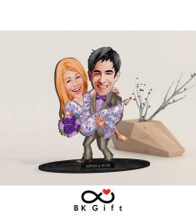 BK Gift Kişiye Özel Sevgililer Karikatürlü Ahşap Biblo, Sevgililer Günü Hediyesi, Doğum Günü Hediyesi, Yıl Dönümü Hediyesi-56