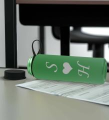 BK Gift Sevgiliye Özel İsimli Su Yeşili Defter ve Yeşil Cam Matara Hediye Seti-9, Sevgiliye Hediye, Sevgililer Günü, Yeni İş Hediyesi