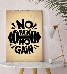 BK Gift No Pain No Gain Tasarımlı Kanvas Tablo 30x50cm-1