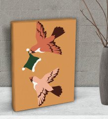 BK Gift Yatak Odası Konseptli Dekoratif Mini Kanvas Tablo 15x20cm-112