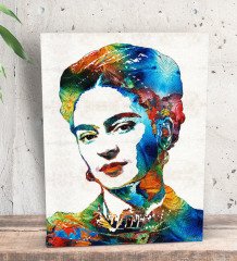 BK Gift Frida Kahlo Tasarımlı Dekoratif Mini Kanvas Tablo 15x20cm-2