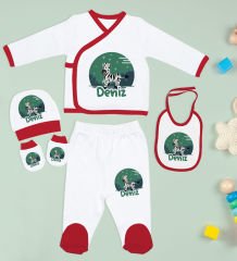 BK Kids Kişiye Özel 10 Parça Kırmızı Hastane Çıkışı Battaniye ve Yastık Hediye Seti, Yeni Doğan Bebek Giyim Hediyesi-26