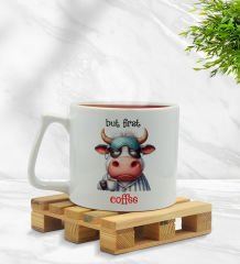 BK Gift Sevimli Çizim Önce Kahve Tasarımlı Middle Kupa-1, Arkadaşa Hediye, Sevgiliye Hediye