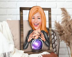BK Gift Kişiye Özel Kadın Astrolog Karikatürlü 3D Ahşap Tablo, Sevgiliye Hediye, Arkadaşa Hediye, Yıl Dönümü Hediyesi, Doğum Günü Hediyesi-1
