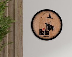 Kişiye Özel Godfather Baba Tasarımlı 45cm Ahşap Duvar Saati-16