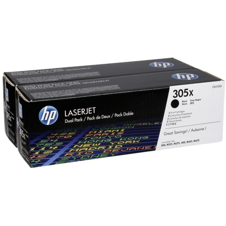HP CE410XD (305X) Siyah Orjinal Toner 2li Paket Yüksek Kapasite - Laserjet M351a / M451dn (T4580)