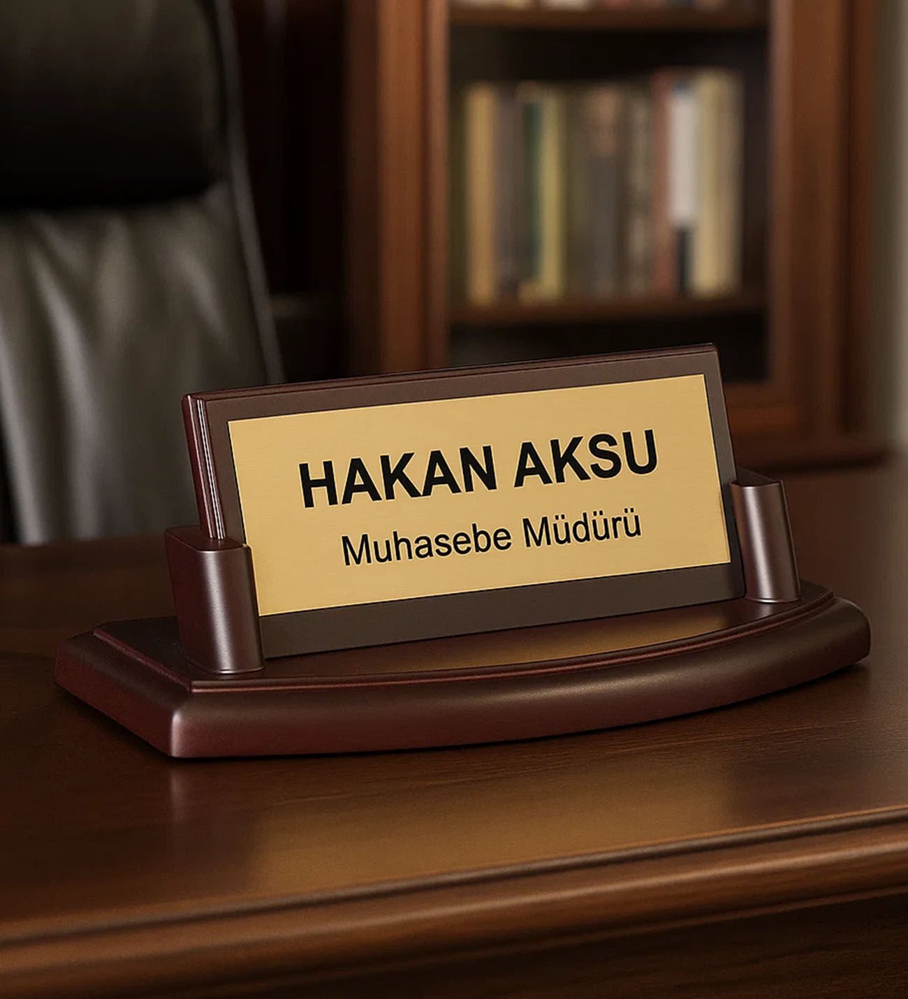 BK Gift Kişiye Özel Ahşap Masa İsimliği - 1, Yeni İş Hediyesi, Ofis Hediyesi, Arkadaşa Hediye