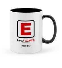 Kişiye Özel Mesleki Eczane Siyah Kupa Bardak - 1